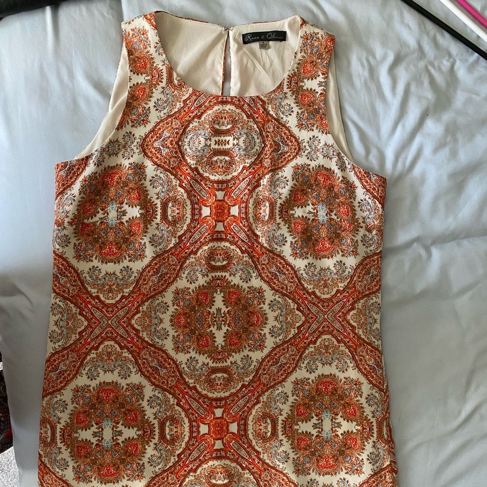 Paisley sleeveless mini dress